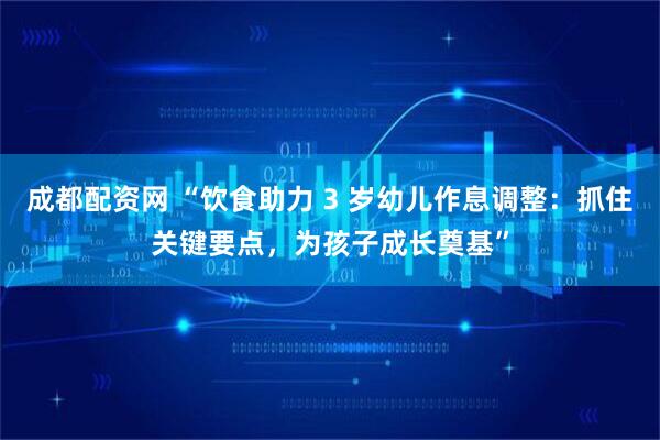 成都配资网 “饮食助力 3 岁幼儿作息调整：抓住关键要点，为孩子成长奠基”